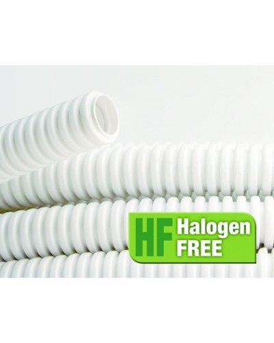 Труба ПЛЛ гибкая гофр. не содержит галогенов д.50мм, ПВ-0, с протяжкой,15м, цвет белый DKC 81850 в Калининграде Труба гофрированная Pintop.ru