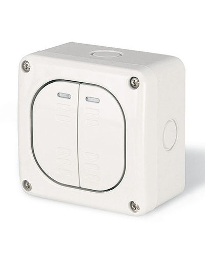 Выключатель однополюсный, двухклавишный, настенный DKC DIS1375022 в Калининграде Аксессуары для стоек и шкафов Pintop.ru