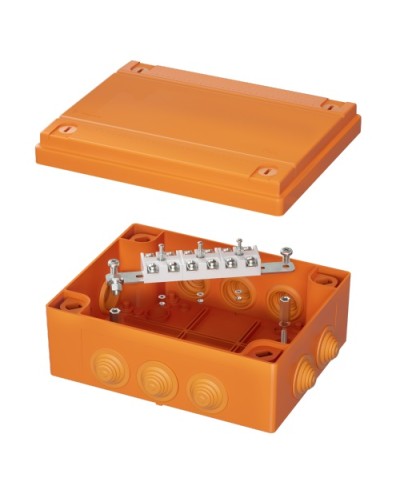 Коробка распределительная IP55, пластиковая с кабельными вводами и клеммниками 240х190х90мм DKC FSK41610 в Калининграде Распределительные коробки Pintop.ru