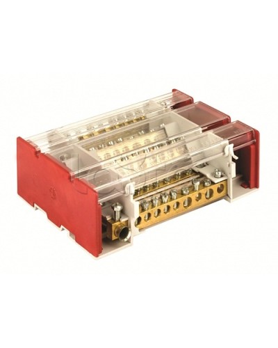 Блок распределительный на DIN рейку c выносной клеммой 4р 160А, 7х7мм 1х8мм 1х9мм 1х12мм DKC BD3160104 в Калининграде Аксессуары для стоек и шкафов Pintop.ru