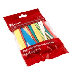 Термоусаживаемая трубка ТУТ нг 6/3 набор:7 цветов по 3шт. 100мм. EKF PROxima (tut-n-6)