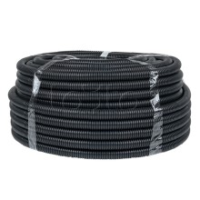 Труба гофр. негорючая безгалогеновая FRHF с протяжкой d25 мм (75 м) черная EKF-Plast (FRHF-25)