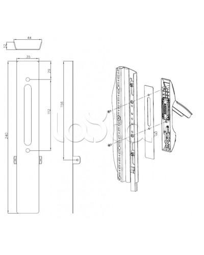 Накладка под опломбировку замка Elbox EMS-LP в Калининграде Аксессуары для стоек и шкафов Pintop.ru