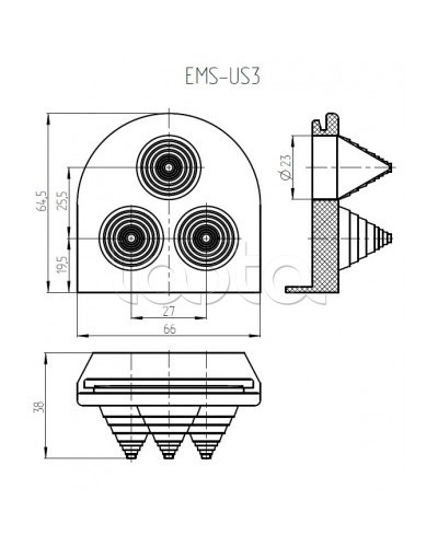 Ввод кабельный Elbox EMS-US3 в Калининграде Аксессуары для стоек и шкафов Pintop.ru