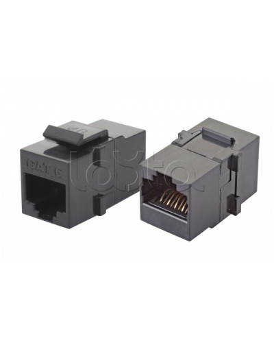 Проходной адаптер RJ45-RJ45, UTP категории 6 keystone, черный Eurolan (12B-U6-03BL) в Калининграде Проходные адаптеры RJ-45 и разветвители Pintop.ru