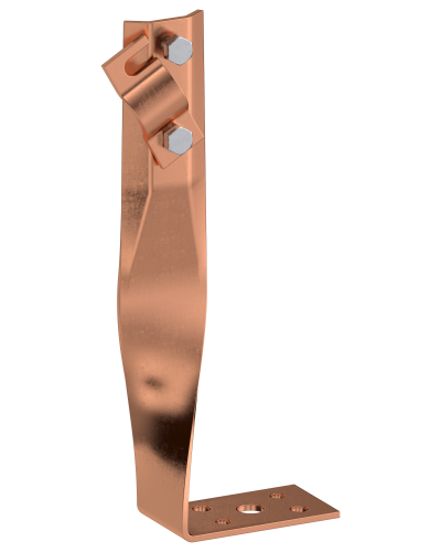 Держатель проводника круглого 6-10мм винтовой угловой скрученный h=140мм медь IEK (ZDP87-50-1-16-140) в Калининграде Крепеж Pintop.ru