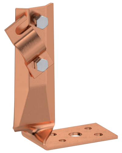 Держатель проводника круглого 6-10мм винтовой угловой скрученный h=70мм медь IEK (ZDP87-50-1-16-70) в Калининграде Крепеж Pintop.ru