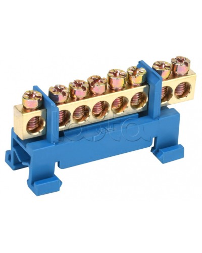 Шина нулевая изолированная с одним угловым изолятором ШНИ-6x9-8-С-С IEK (YNN10-69-8P-K07) в Калининграде Клеммные колодки Pintop.ru