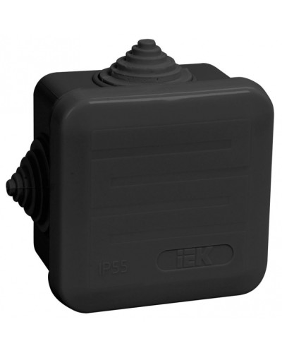 Коробка расп. КМ41236 70х70х40мм IP44 4 вв. черная IEK (UKO21-070-070-040-K02-44) в Калининграде Распределительные коробки Pintop.ru