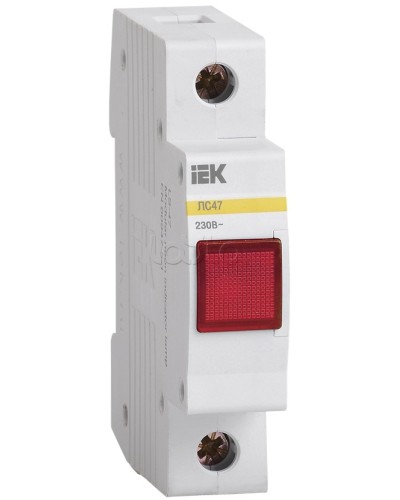 Лампа сигнальная красная DIN 1P неон ЛС-47 IEK MLS10-230-K04 в Калининграде Оповещатели Pintop.ru