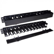 Кабельный органайзер 19" пластиковый, c крышкой, 1U LANMASTER (LAN-ORG/CVP-1U)