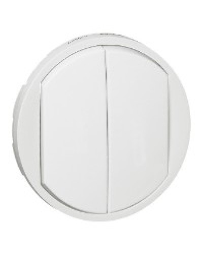 Лицевая панель для выключателя двойного белый Celiane Legrand 068002 в Калининграде Аксессуары для кабель-канала Pintop.ru