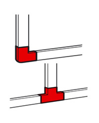 Угол плоский/отвод Т-образный для кабель-канала METRA Legrand (638199) в Калининграде Аксессуары для кабель-канала Pintop.ru