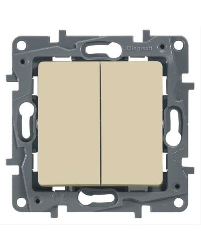 Выключатель двухклавишный 10 AX 250 В слоновая кость Etika Legrand 672302 в Калининграде Аксессуары для кабель-канала Pintop.ru