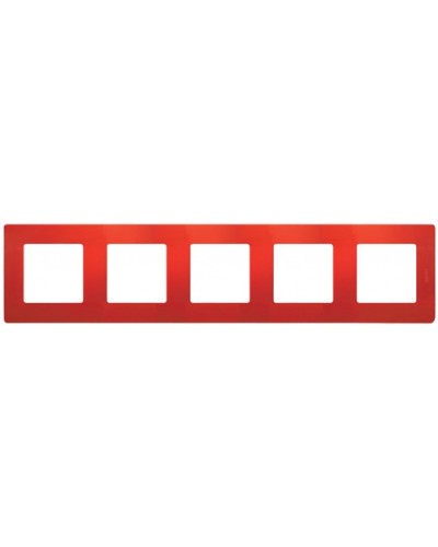 Рамка 5 постов Etika красный Legrand 672535 в Калининграде Аксессуары для кабель-канала Pintop.ru