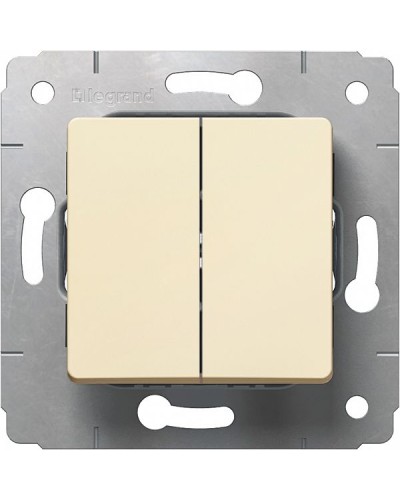Выключатель двухклавишный автоматические клеммы 10 А 250 В слоновая кость Cariva Legrand 773758 в Калининграде Аксессуары для кабель-канала Pintop.ru