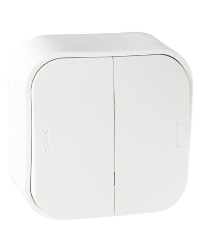 Выключатель двухклавишный Quteo Legrand (782202) в Калининграде Аксессуары для кабель-канала Pintop.ru