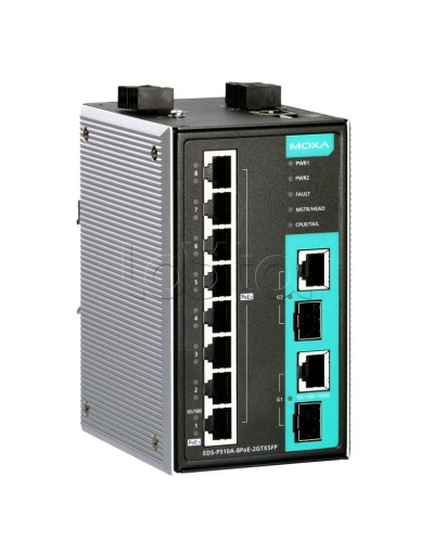Коммутатор PoE 10-портовый Moxa EDS-P510A-8PoE-2GTXSFP-T в Калининграде Коммутаторы Pintop.ru