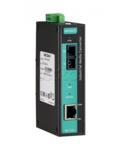 Медиаконвертер Ethernet 10/100BaseTX в 100BaseFX (SC) с расширенным диапазоном температур Moxa IMC-21A-S-SC-T в Калининграде Медиаконвертеры Pintop.ru