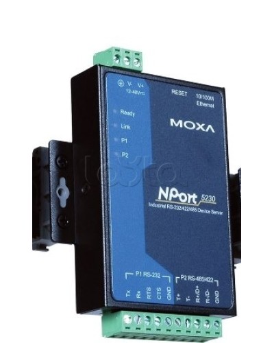 Сервер 2-портовый RS-232 + RS-422/485 в Ethernet Moxa NPort 5230-T в Калининграде Дополнительное оборудование для ОПС Pintop.ru