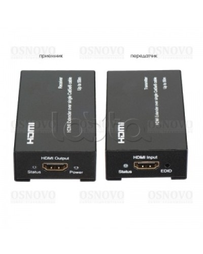 Комплект для передачи HDMI по одному кабелю витой пары CAT5e/6 до 50м OSNOVO TA-Hi/1+RA-Hi/1 в Калининграде Видеоусилители, Модуляторы, Делители Pintop.ru