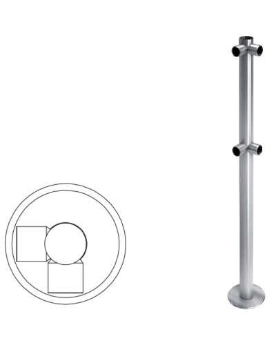 Стойка ограждения L-образная (антик серебро) Oxgard в Калининграде Ограждения Pintop.ru