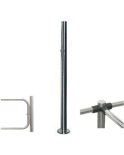 Стойка с отверстием под стопорный механизм промежуточная Т-образная BH02 2-16 PERCo в Калининграде Ограждения Pintop.ru