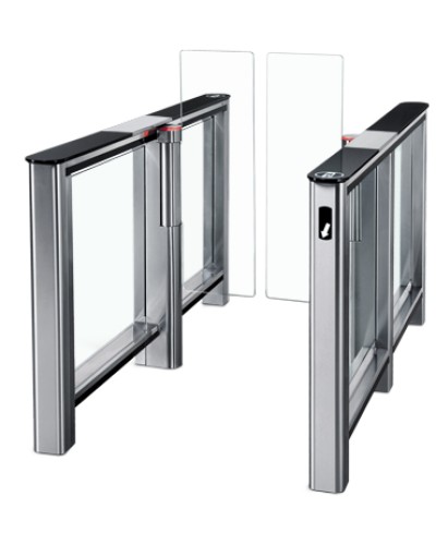 Турникет PERCo-ST-01 с крышками из закал. стекла с центральной вставкой из нерж. стали со створками Створки шириной 300 в Калининграде Турникеты Pintop.ru