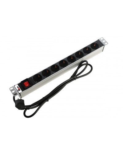 Блок розеток 1U, 8 розеток Schuko Rem R-16-8S-V-440-1.8 в Калининграде Блоки розеток Pintop.ru