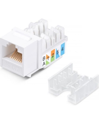 Модуль Keystone Jack RJ-45(8P8C), UTP неэкранированный, CAT 5e, тип 90 градусов, белый REXANT PRO 02-0064 в Калининграде Модули Keystone Pintop.ru