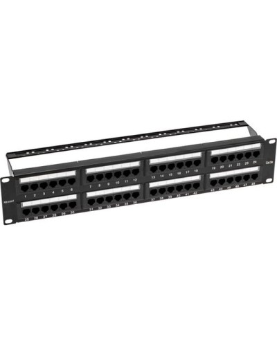 Панель коммутационная с кабельными органайзерами 19, 2U, 48 портов, UTP, RJ-45, CAT 5e REXANT PRO (02-0032) в Калининграде Аксессуары для стоек и шкафов Pintop.ru
