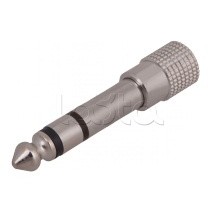 Переходник штекер 6.3мм стерео - гнездо 3.5мм стерео (металл) (50шт/уп) REXANT 14-0205