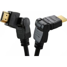 Шнур HDMI - HDMI gold 2 м с фильтрами угловой 360° (10шт/уп) REXANT 17-6204-3
