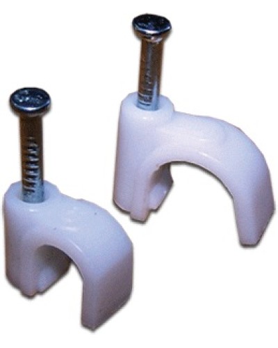 Клипса кабельная круглая, диаметр 6 мм, белая (100шт.уп) TWT TWT-CLR-06 в Калининграде Держатели, клипсы, скобы Pintop.ru