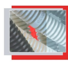 Труба гофрированная ПВХ легкая, с зондом диам. 50 мм (1шт=15м) Экопласт 10150-15