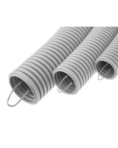 Труба HFFR гофрир. тяжелая, с зондом, без галогена, ППЛ 20мм Экопласт 21120HFR-W в Калининграде Труба гофрированная Pintop.ru