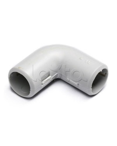 Угол 90° (из двух частей) для труб D32 мм, без галогена Экопласт 41232HF в Калининграде Аксессуары для труб (ОКЛ) Экопласт Pintop.ru