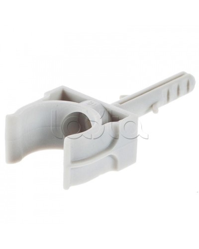 Держатель с дюбелем без шурупа для гофрированной или жесткой гладкой трубы D16 мм Экопласт 41416 в Калининграде Держатели, клипсы, скобы Pintop.ru