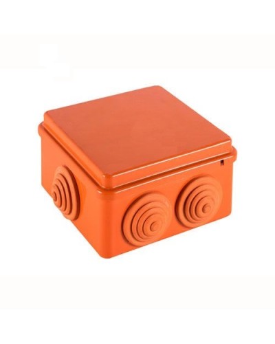 JBS100 Коробка огн. E110, о/п 100х100х55мм, без галогена, 6 вых., IP55, 10P, (0,15-2,5 мм2), цвет оранж. Экопласт (43427HF) в Калининграде Распределительные коробки Pintop.ru