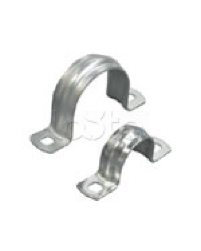 Скоба оцинкованная с двумя отверстиями для трубы D60-63 мм, м.о.8,5-6,0мм (1уп=50шт) Экопласт (43660P) в Калининграде Держатели, клипсы, скобы Pintop.ru