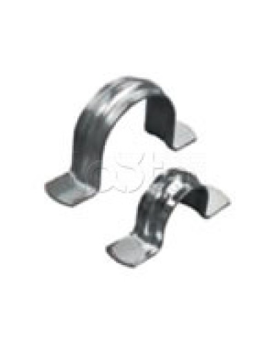 Скоба оцинкованная двухлапковая без монтажного отверстия, для трубы D63мм (1уп = 50шт) Экопласт (43661) в Калининграде Держатели, клипсы, скобы Pintop.ru