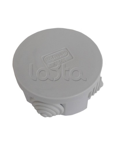 Коробка распределительная о/п с крышкой D65х35 мм, 4 вых., без галогена Экопласт 44004HF в Калининграде Распределительные коробки Pintop.ru