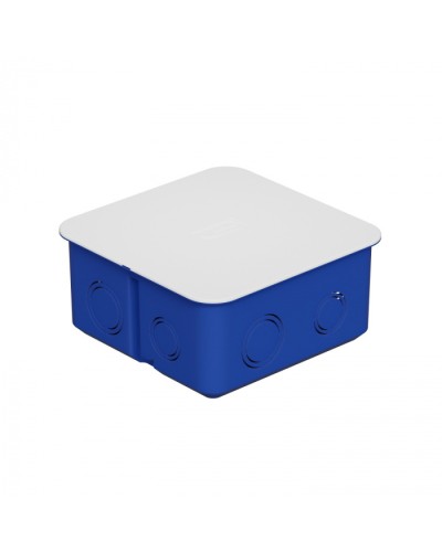 Коробка распределительная c/п. с крышкой, 100х100х50мм, IP30 цвет синий Экопласт (44656) в Калининграде Распределительные коробки Pintop.ru