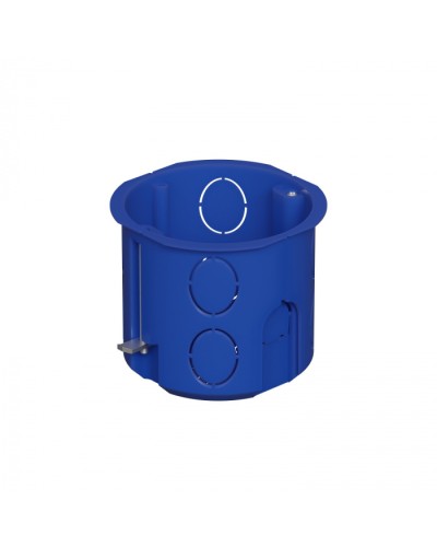 Коробка установочная для г/к D68x62мм с металл. лапками, без галогена, цвет синий IP20 Экопласт (44665HF) в Калининграде Распределительные коробки Pintop.ru