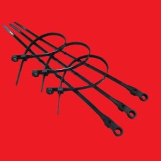 Хомут кабельный 3,6x150 мм с монтажным отверстием, черный (100 шт/уп) Экопласт 45159BL