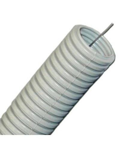 Труба гофрированная ПП легкая диам 40 мм, с зондом, без галогена, трудногорючая Экопласт 60140HFR в Калининграде Труба (ОКЛ) Экопласт Pintop.ru