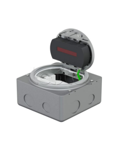 LUK/1,5BR66 Люк в пол на 1,5 поста (45х45мм), с суппортом и коробкой, латунь IP66 (70030) в Калининграде Системы лючков и колонн Pintop.ru