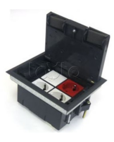 Люк в пол на 4 модуля (45х45 мм), с суппортом и коробкой, стальной Экопласт 70040 в Калининграде Системы лючков и колонн Pintop.ru