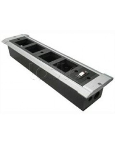 Блок настольный встраиваемый, с выключателем нагрузки на 4 модуля (45х45мм) для креп. к столу (алюмин) Экопласт 70324 в Калининграде Аксессуары для кабель-канала Pintop.ru