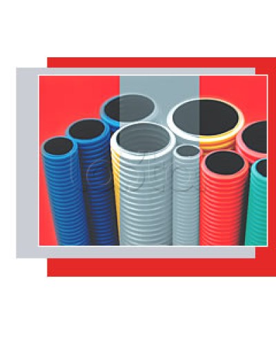 NR110 Двустенная труба ПНД жёсткая, тип 750, SN16, D110мм (1шт=6м) цвет красный Экопласт (80110-6) в Калининграде Труба гофрированная Pintop.ru